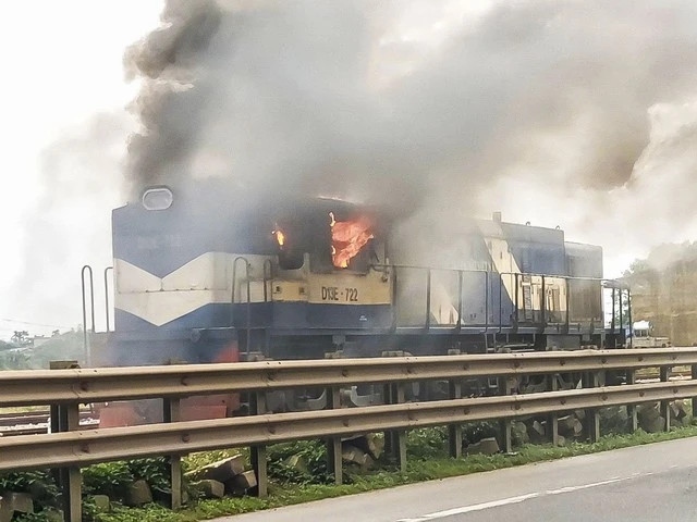 Freight train catches fire, no injuries reported